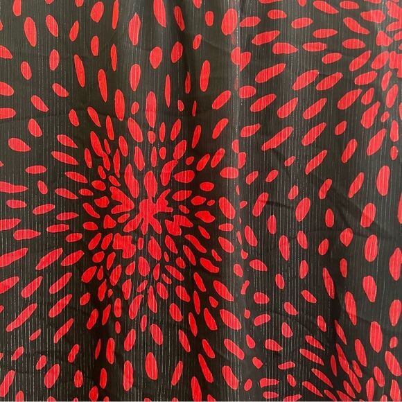 LIZ CLAIBORNE Career Size XXL Red Black Metallic 3/4 Sleeve top Lined EUC - Picture 9 of 12